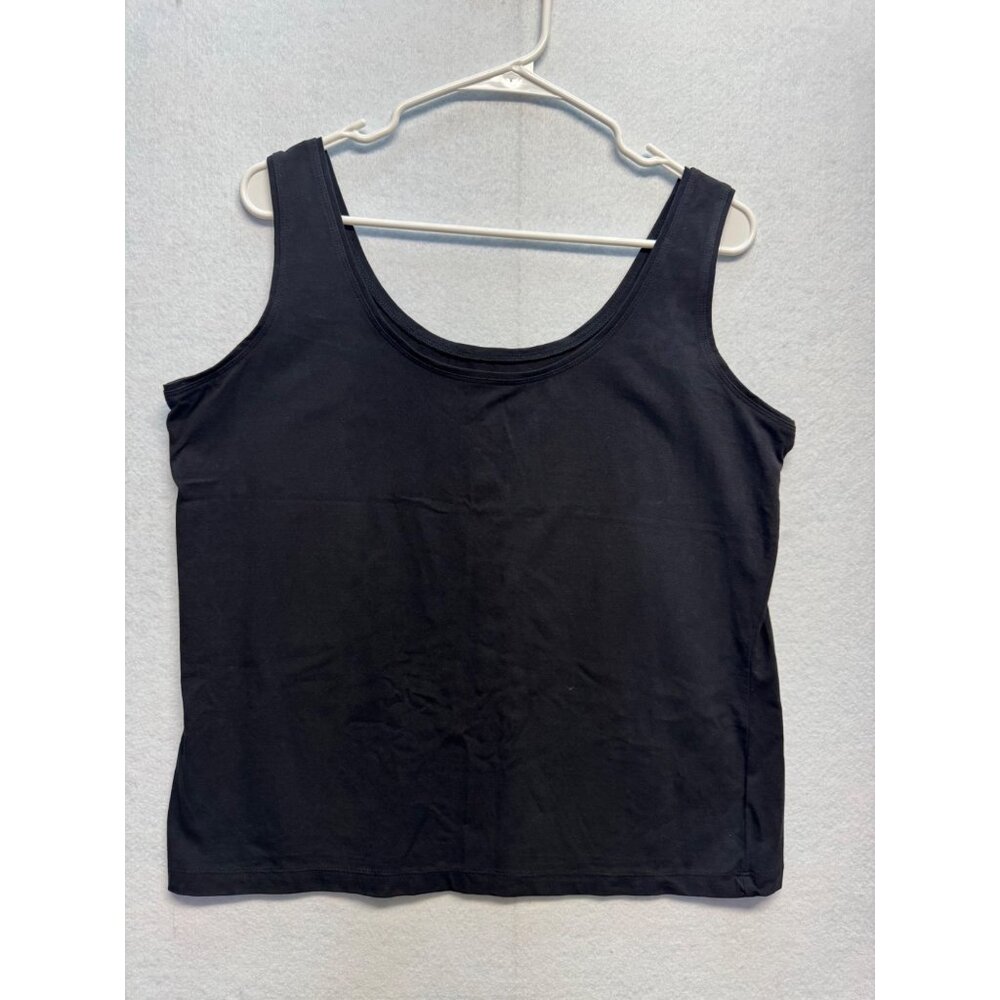 Talbots Black Womens Sleeveless Tank Top 89% Cotton 11% Spandex X Size
